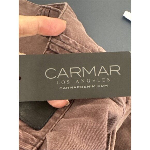 CARMAR Los Angeles Women's Waist 24..5" (4) Destroyed Cargo Jogger‎ Burgundy NWT - Picture 10 of 15